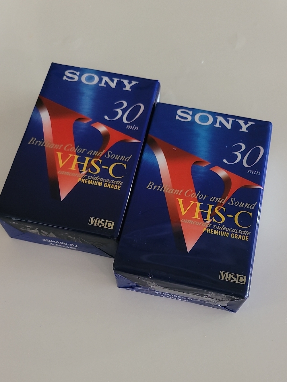 2 SEALED Sony VHS-C 30 Minute Camcorder Tapes